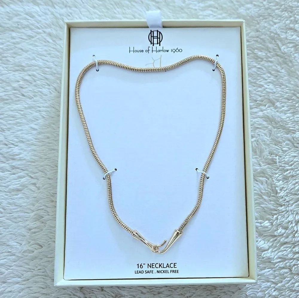 House🏠 of Harlow 1960 Gold💛 Round Serpentine Chain⛓️ Necklace - NIB - Picture 3 of 16